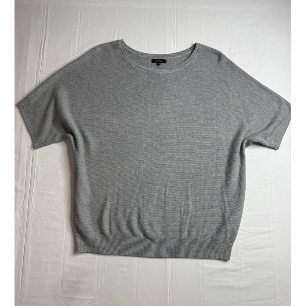 Quince Lightweight Cotton Cashmere Link-Stitch Dolman Heather Gray Women's M